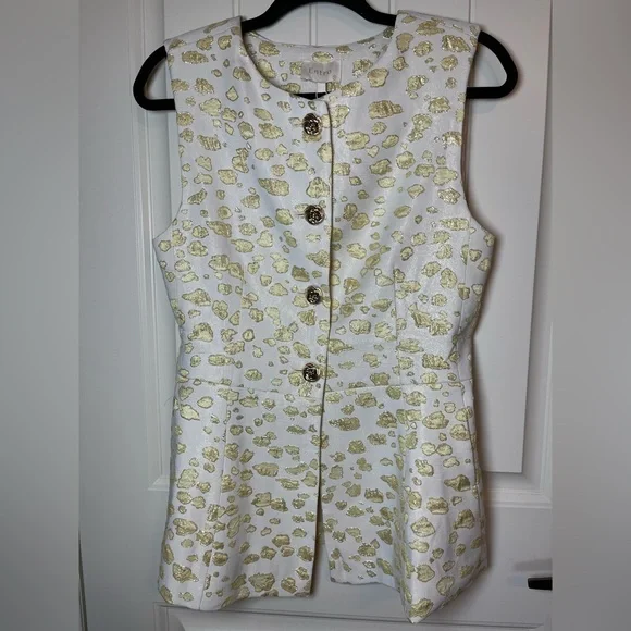 Entro Gold Patterned Sleeveless Blouse - Picture 2 of 6